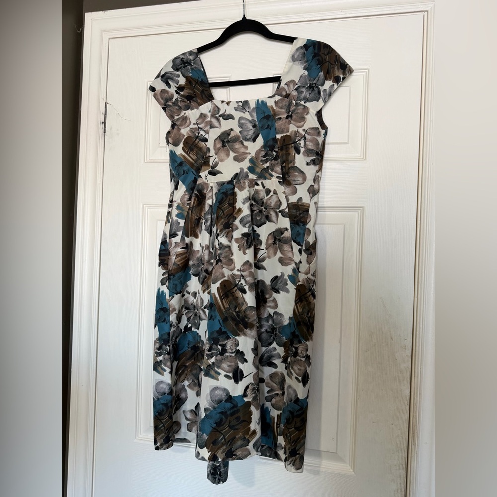 Marni Spring 2007 Blue & Brown Primrose Floral Dress